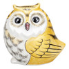 Fukuro Kutani yaki porcelain Japanese Owl Ornaments Kinsai sideways Gold Japan