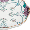 Small plate Kutani yaki ware porcelainIro-e Yoraku-de Flower shape 8.26in Japan