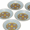 Kutani yaki ware Japanese sarving plate dish set of 5 Cobble stone pattern