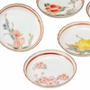 Kutani yaki ware Japanese sarving plate dish set of 5 Flower pattern Ikumi