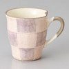Mino Ware Japanisch Tﾃｶpferei Becher Kaffee Teetasse Ichimatsu Kariert Pink Japan