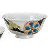 Kutani yaki ware Japanese Rice bowl set of 2 GohanFlower pattern Tsuyoshi Sato