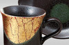 Kutani yaki ware Japanese Coffee cup and saucer set of 2Gold foil Kinpakusai