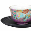 Kutani ware Japanese Cofee Tea cup Saucer Yamankalacquer ware Elephant Purple