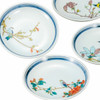Kutani yaki ware Japanese Small Sauce plate set of 5 Flower and Bird Jidai-e