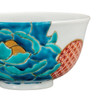 Kutani ware Japanese ceramic rice bowl Donburi Chawan Blue Camellia Tsuyoshi