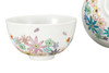 Kutani yaki ware Japanese Rice bowl set of 2 GohanHana Mori Flower pattern Japan