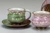 Kutani yaki ware Japanese Coffee cup and saucer set of 2Sakura HigashiTakako