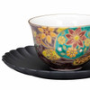 Kutani ware Japanese Cofee Tea cup Saucer Yamankalacquer ware Sea Turtle Brown