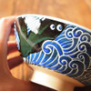 Mino yaki ware Shironami Whale Whie wave Gohan Chawan Rice bowl Big Japan