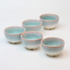 Hagi ware Yunomi Japanese tea cup Sencha Kumidashi set of 5 Mint Mame wan