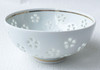 Arita yaki porcelain Japanese Rice bowl Gohan Crystal glaze Cherry Carved S