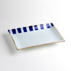 Arita ware Japanese Rectangle plate dish Sashimi Fish Gosu Tokusa-stripe Japan