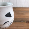 Mino yaki ware Japanese pottery Mug Coffee Tea cup White Kohiki Neko Cat 340ml