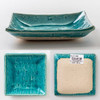Mino ware pottery Turkey blue glaze square plate set of 2 Small plate 3.9in