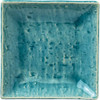 Mino ware pottery Turkey blue glaze square plate Small plate 3.9in