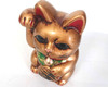 Maneki neko Coin Bank Tokoname yaki Gold Japanese Lucky cat Traditional Right hand Japan