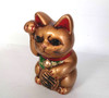 Maneki neko Coin Bank Tokoname yaki Gold Japanese Lucky cat Traditional Right hand Japan