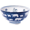 Mino ware pottery White bear Shirokuma Polar Bear Rice bowl Gohan chawan Navy