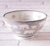 Pair Mino ware pottery White bear Polar Bear Rice bowl Gohan chawan Gray