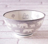 Mino ware pottery White bear Shirokuma Polar Bear Rice bowl Gohan chawan Gray
