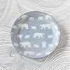 Mino ware pottery White bear Shirokuma Polar Bear Dish plate set of 2 Gray Japan