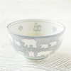 Mino ware pottery White bear Shirokuma Polar Bear Rice bowl Donburi Gray S