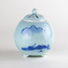 Koro Arita ware Japanese Incense pot Burner Celadon Blue Sansui Landscape Japan