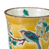 Kutani yaki ware Japanese porcelain Mug Coffee Tea Cup Yellow glaze and Bird