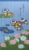 Noren Japanese door curtain polyester 150x85cm Fukuro Owl Rain Ajisai Japan