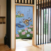 Noren Japanese door curtain polyester 150x85cm Fukuro Owl Rain Ajisai Japan
