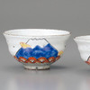 Pair Gohan Chawan Kutani yaki ware Japanese Rice bowl Mt.Fuji Sato Tsuyoshi