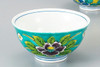 Pair Gohan Chawan Kutani yaki ware Japanese Rice bowl Yoshida-ya Sazanka Japan
