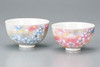 Pair Gohan Chawan Kutani yaki ware Japanese Rice bowl Hana no Mai Cherry pattern