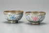 Pair Gohan Chawan Kutani yaki ware Japanese Rice bowl Hana Karakusa Aizawa Shiho