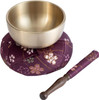 Orin Bell Japanese Buddhist Bell,Mat,bar Set Made in Japan Takaoka, Purple,2.9in