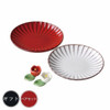 Mino ware Japanese Round plate and chopstick rest set of 4Red White Camellia