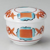 Mino Ware Japanese Porcelain Chawan Mushi Cups with Lid Aka-e Overglaze Red