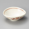 Hachi Mino ware Japanese Oval sarving bowl Kohiki White Overglaze red Japan