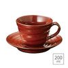 Mino ware Japanese coffee cup and saucer set Iron Red glaze Japan