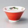 Mino ware Japanese Noodle Bowl Ramen Donburi Three Dragons Red glaze Japan