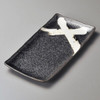 Black Glaze with White Brushstroke Grilled Dish, Mino Ware, Made in Japan