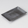 Black Crystal Rectangular Plate 21cm, Mino Ware, Japanese Tableware Japan