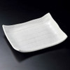 White Glaze Ribbed Rectangular Serving Plate, Mino Ware,Japan Sushi and Sashimi