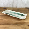 White Crystal and Oribe Brushstroke Grilled Dish - 28.5cm, Mino Ware, Japan