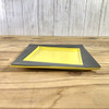 Mino Ware Japan Japanese Tableware Black-Rimmed Yellow Glazed Square Plate 18cm