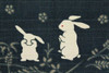 Usagi line of Rabbit Noren Japanese hanging curtain Navy cute cotton 85*150cm