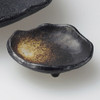Mino ware ,Sashimi Small Dish  Black Bizen Style, Three-Legged Chiyoguchi