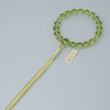 Green Amber 18-Bead Juzu with Matching Accents & Yotsume Knot  Kyoto Japan