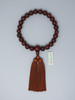 Striped Rosewood Matte 22 Bead Juzu Beads Brown Rayon Tassel Kyoto Japan Mala